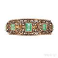18kt Gold Emerald and Diamond Bracelet