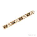 Edwardian 18kt Gold and Enamel Bracelet Lucien Gautrait