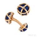 18kt Gold and Enamel Cuff Links Tiffany  Co
