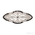 Art Deco Platinum Diamond and Onyx Brooch TB Starr