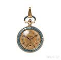 Edwardian 14kt Gold and Enamel Pendant Watch Longines