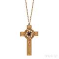 Arts and Crafts Gold and Garnet Cross Edward Oakes