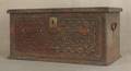 Continental carved and painted lockbox
