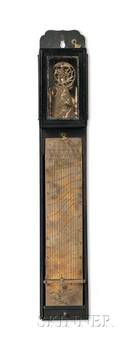 Ebonized Japanese Shaku Dokei or Pillar Clock with Namagata Dial