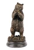 Russian Bronze Bear Eating Grapes 20th C