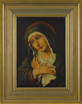 Oil on panel portrait of Madonna