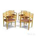 Set of Six Knoll Beechwood Ricchio Armchairs