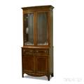 Federalstyle Inlaid Mahogany Glazed Bowfront Cabinet