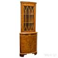 George IIIstyle Glazed Pine Veneer Corner Cupboard