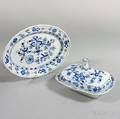 Meissen Blue Onion Porcelain Covered Tureen and Platter