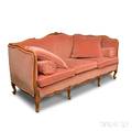 Louis XVstyle Upholstered Carved Fruitwood Canape