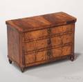 Neoclassicalstyle Walnut Veneer Threedrawer Trinket Chest
