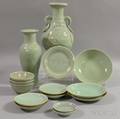 Fifteen Pieces of Celadonglazed Porcelain