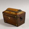 Rosewood and Gilt Motherofpearlinlaid Tea Caddy