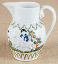 Prattware pearlware Cerberus and Duke of Cumberland pitcher 19th c