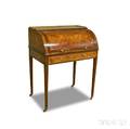 Baker Federalstyle Inlaid Mahogany Rolltop Ladys Desk