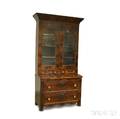 Gothic Revival Glazed Mahogany DeskBookcase