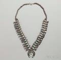 Navajo Silver and Turquoise Squash Blossom Necklace