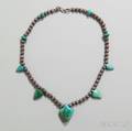 Navajo Silver and Turquoise Necklace