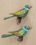 Pair of carved and painted song birds earlymid 20th c