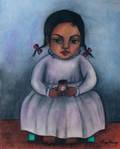 Diego Rivera Pastel  Charcoal Child Portrait