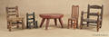 Collection of four doll chairs