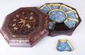 Chinese Enamel Over Copper Condiment Dish Set