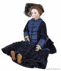 French bisque head and shoulder doll with a socket head