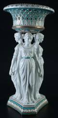 Porcelain Three Graces Fruit Basket 19th C