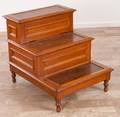 British Oak Bed Steps  Commode Circa 1800s