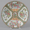 Chinese export porcelain rose medallion charger 19th c