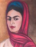 Frida Kahlo Self Portrait Pastel  Charcoal
