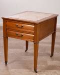 Marble Top Two Drawer Side Table