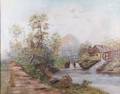 Maud Webb Landscape  Mill Oil on Canvas