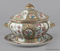 Chinese export porcelain rose medallion tureen and undertray 19th c