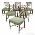 Set of six faux bamboo dining chairs
