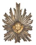 An Italian Carved Gilt and Silvered Wood Sunburst Applique