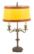 A Regency Style Brass TwoLight Table Lamp