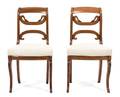 A Pair of Louis Philippe Style SwanForm and Crested Back Side Chairs