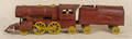 Painted pressed steel floor train with tender