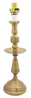 An Indian Embossed Brass Table Lamp