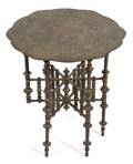 An Indian Embossed Bronze Tray Top Table