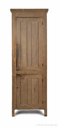 Painted pine chimney cupboard ca 1820