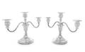 A Pair of American Silver ThreeLight Candelabra