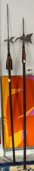 Two Continental Decorative Halberts
