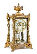 A Louis XV Style Gilt Metal Regulator Mantel Clock