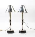 A Pair of SilverPlate Candlestick Lamps