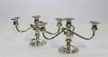 A Pair of American Silver ThreeLight Candelabra