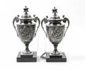 A Pair of Neoclassical SilverPlate Urns