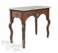 Moroccan inlaid marble top pier table